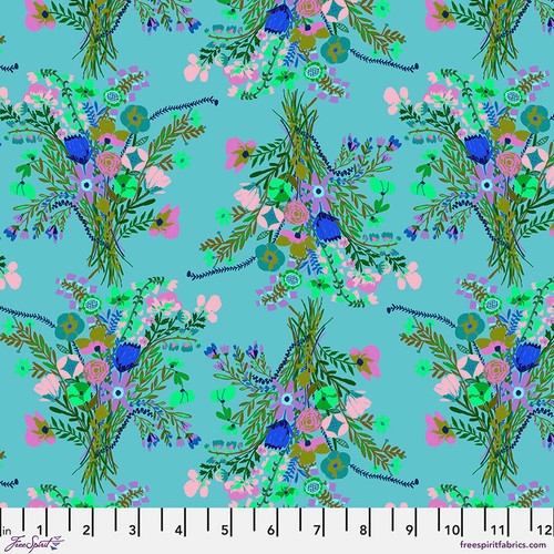 Baumwolle Patchwork - Carolyn Gavin Stoffe - Harmony - Bundles of Joy Robin's Egg